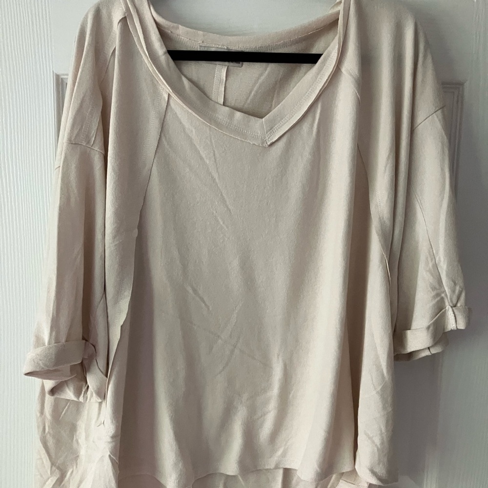 Zenana Outfitters Cream Oversized Boxy T-Shirt